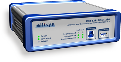 Ellisys USB Explorer 280 Protocol Analyzer 可測試及分析 USB 3.0 Super Speed, 內(nèi)建 4GB FIFO內(nèi)存可支援 USB 3.0 5GT/s 之協(xié)議分析.
